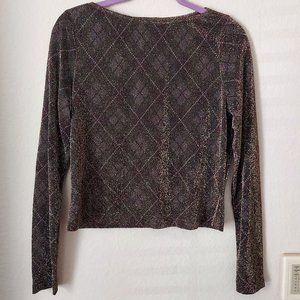 Shimmery Argyle Long Sleeve Shirt